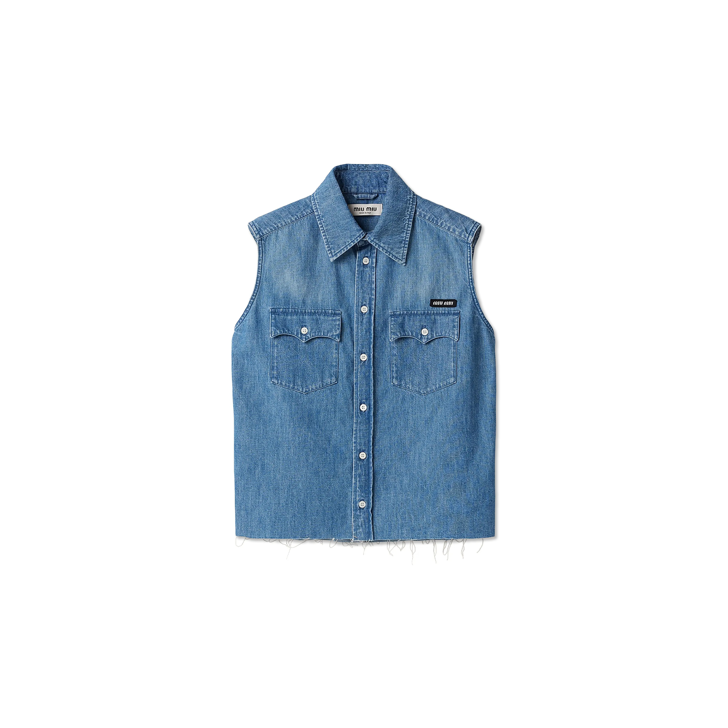 M1v M1v sleeveless chambray shirt gwc124